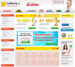 Homepage von Lotterie.de