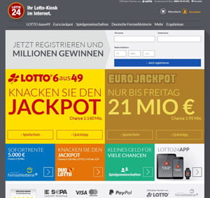 Homepage von Lotto24