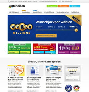 Homepage von Lottohelden