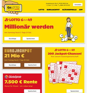 Homepage von GoLotto