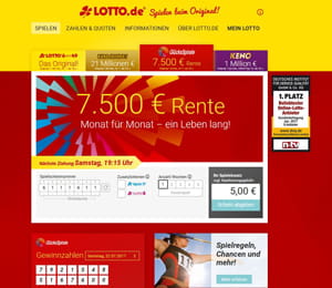 Homepage von Lotto.de
