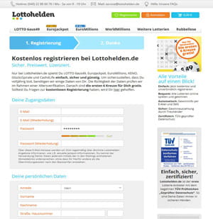 Registrierung von Lottohelden.de